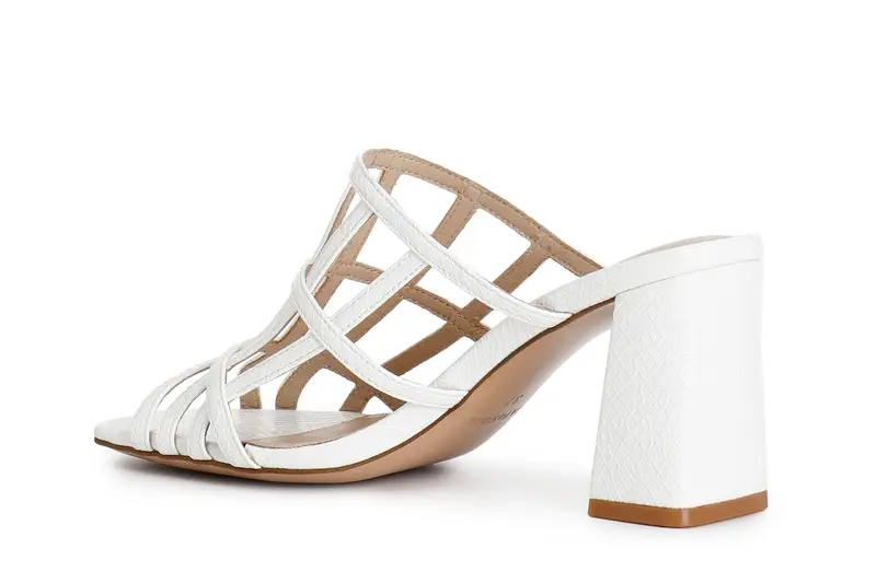 ciabatta a gabbia effetto stampato bianco miniatura 2