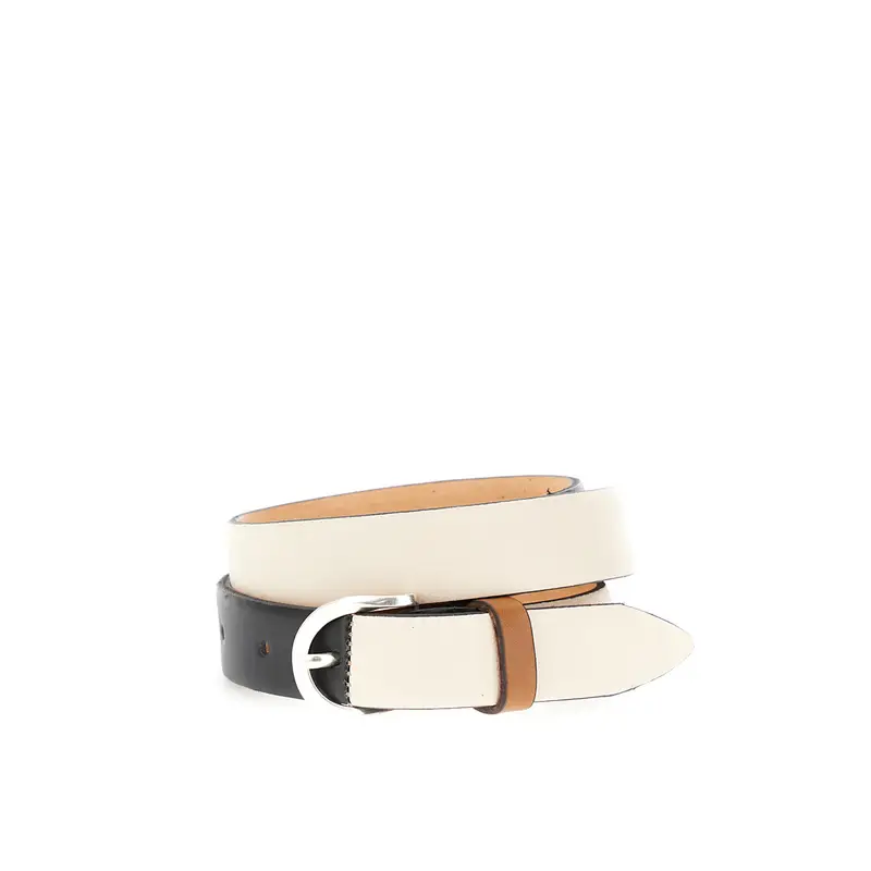 cintura patchwork in pelle a 3 colori multicolor