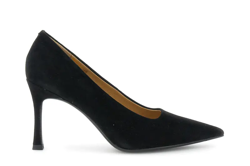 décolleté in camoscio nero