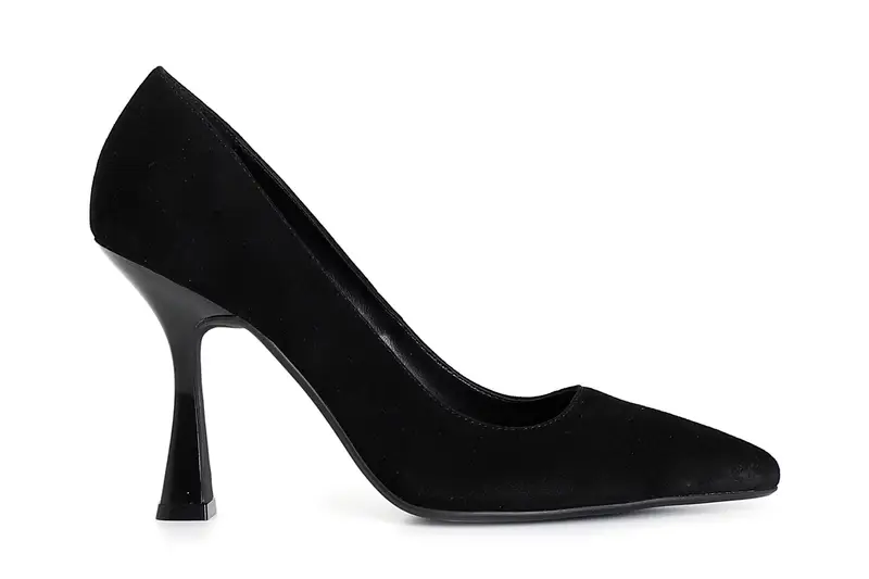 décolleté in camoscio tacco 100 mm nero
