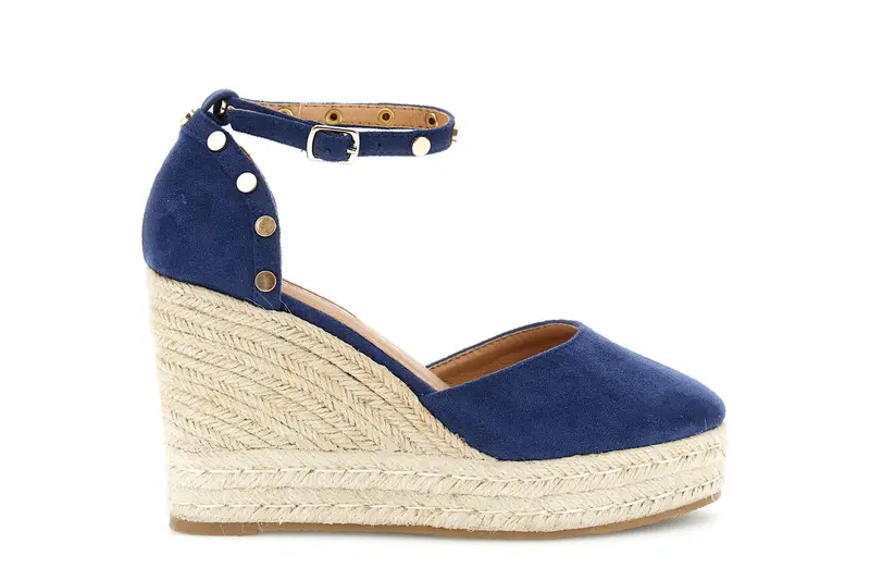 décolleté in microfibra con borche a decoro navy