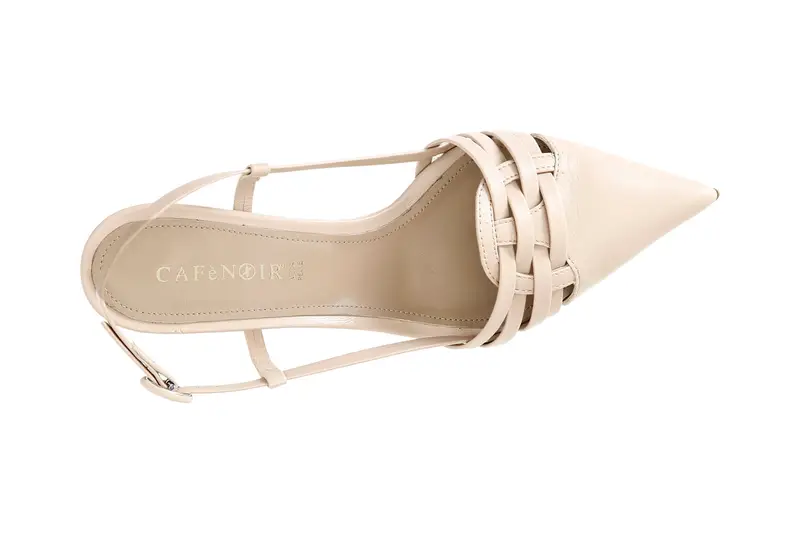 dècollète in pelle con listini biscotto miniatura 2