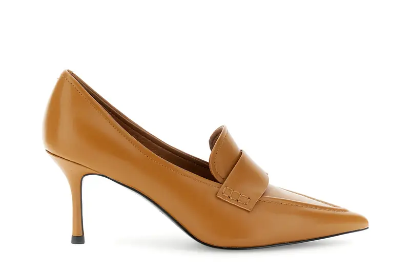 décolleté mocassino in pelle biscotto