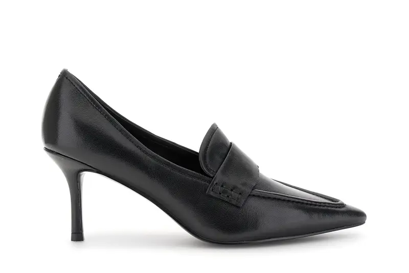 décolleté mocassino in pelle nero