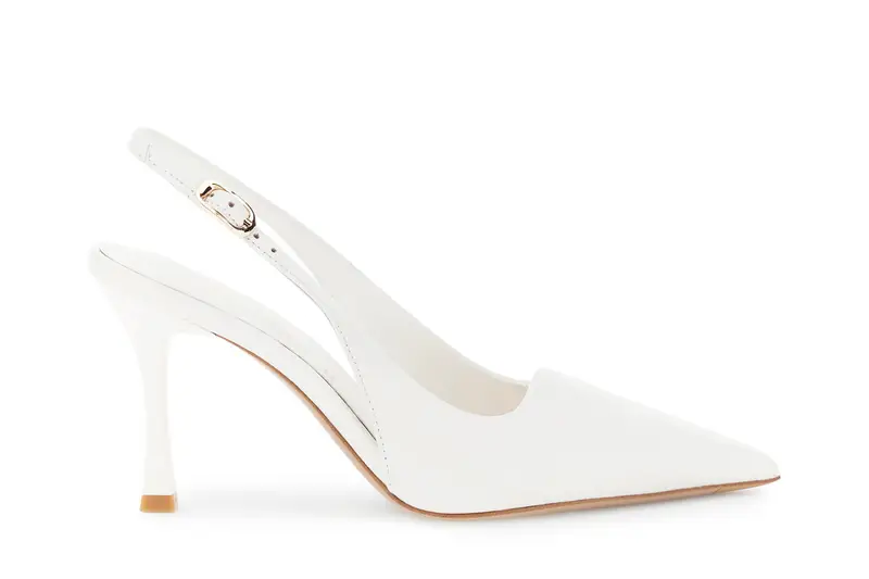 décolleté slingback in nappa avorio