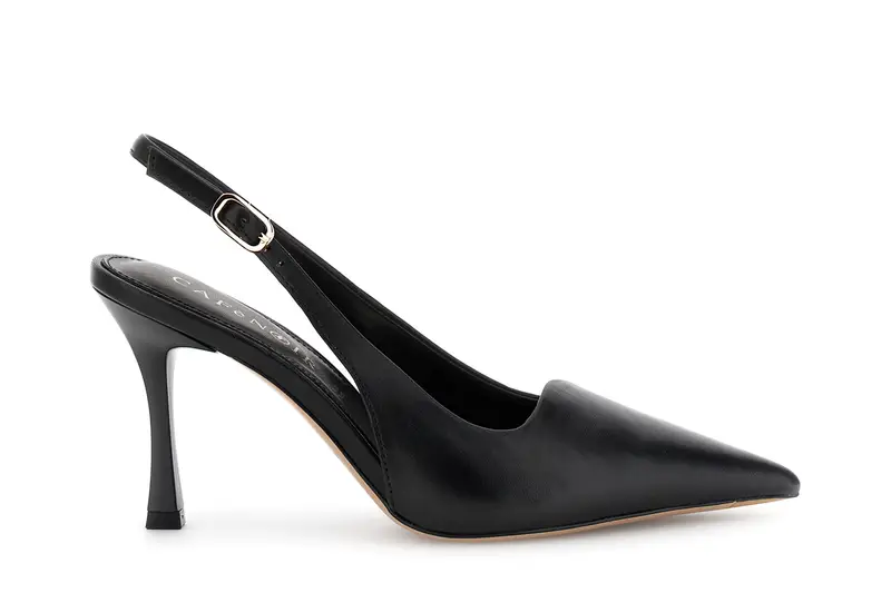 décolleté slingback in nappa nero