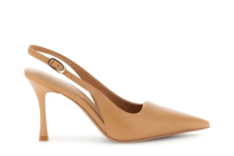 décolleté slingback in nappa nude