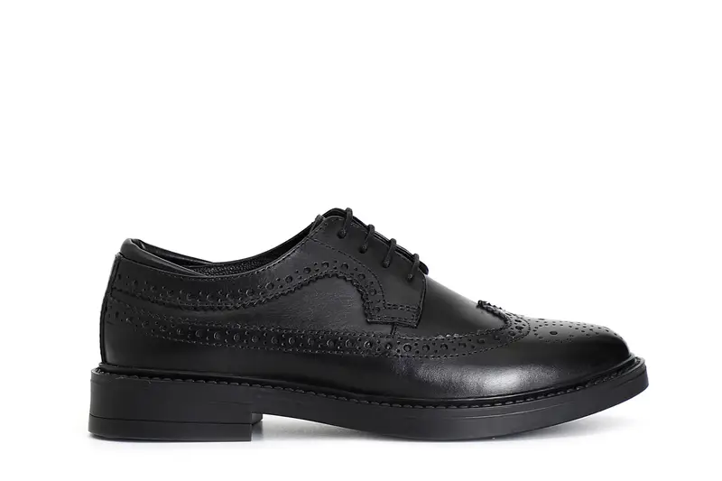 derby da uomo in pelle con forature inglesi nero