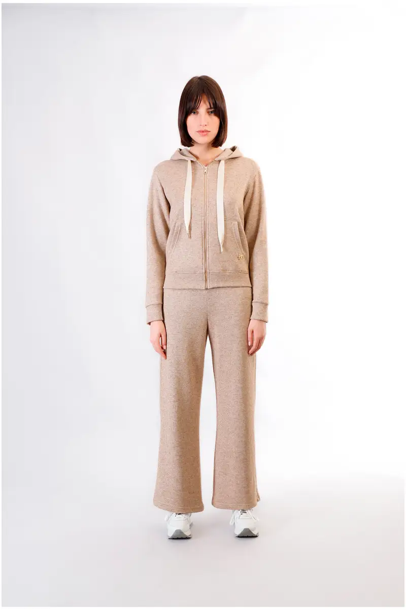 felpa full zip in felpa mano calda gold