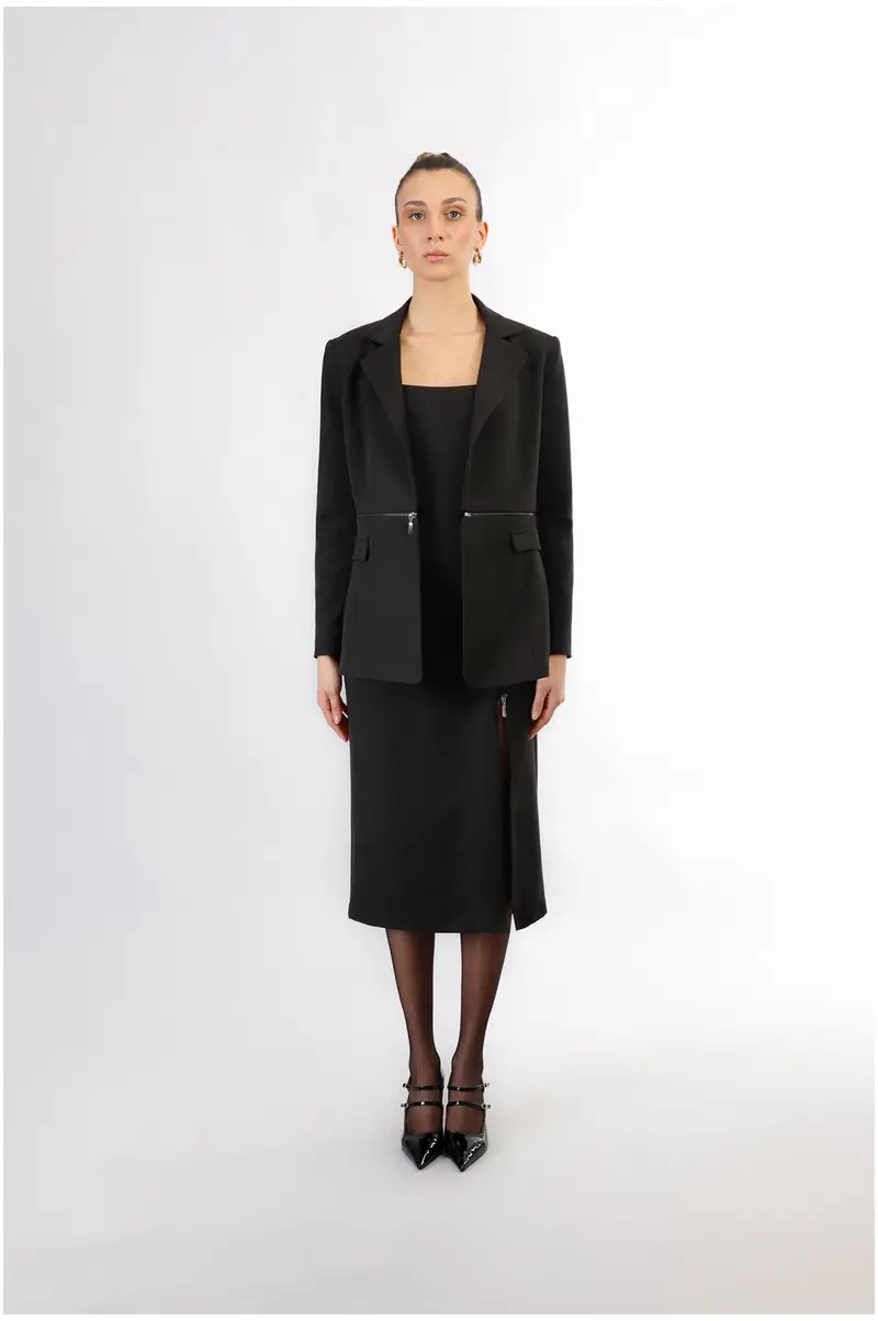 giacca con zip in vita nero