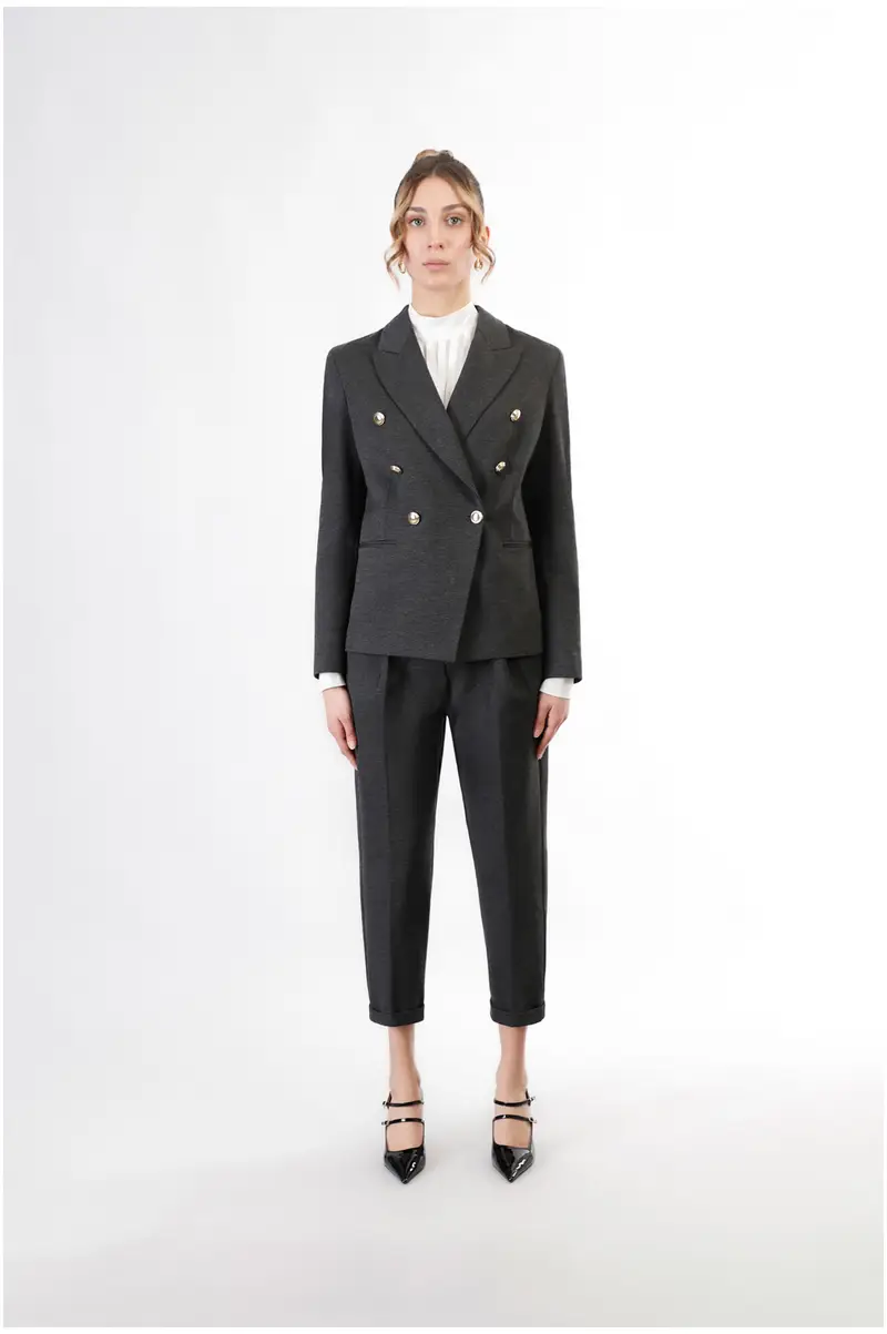 giacca doppiopetto elasticizzata fumo