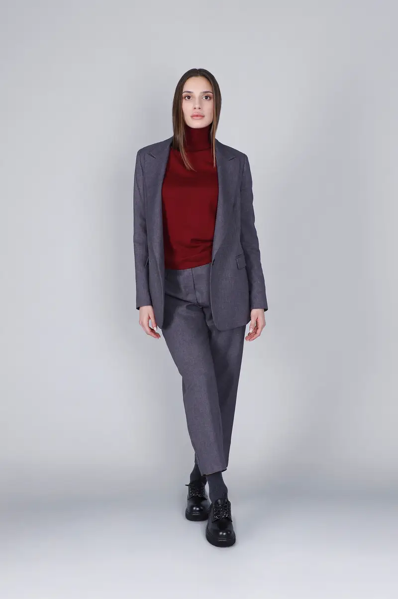 giacca monopetto collo lancia antracite