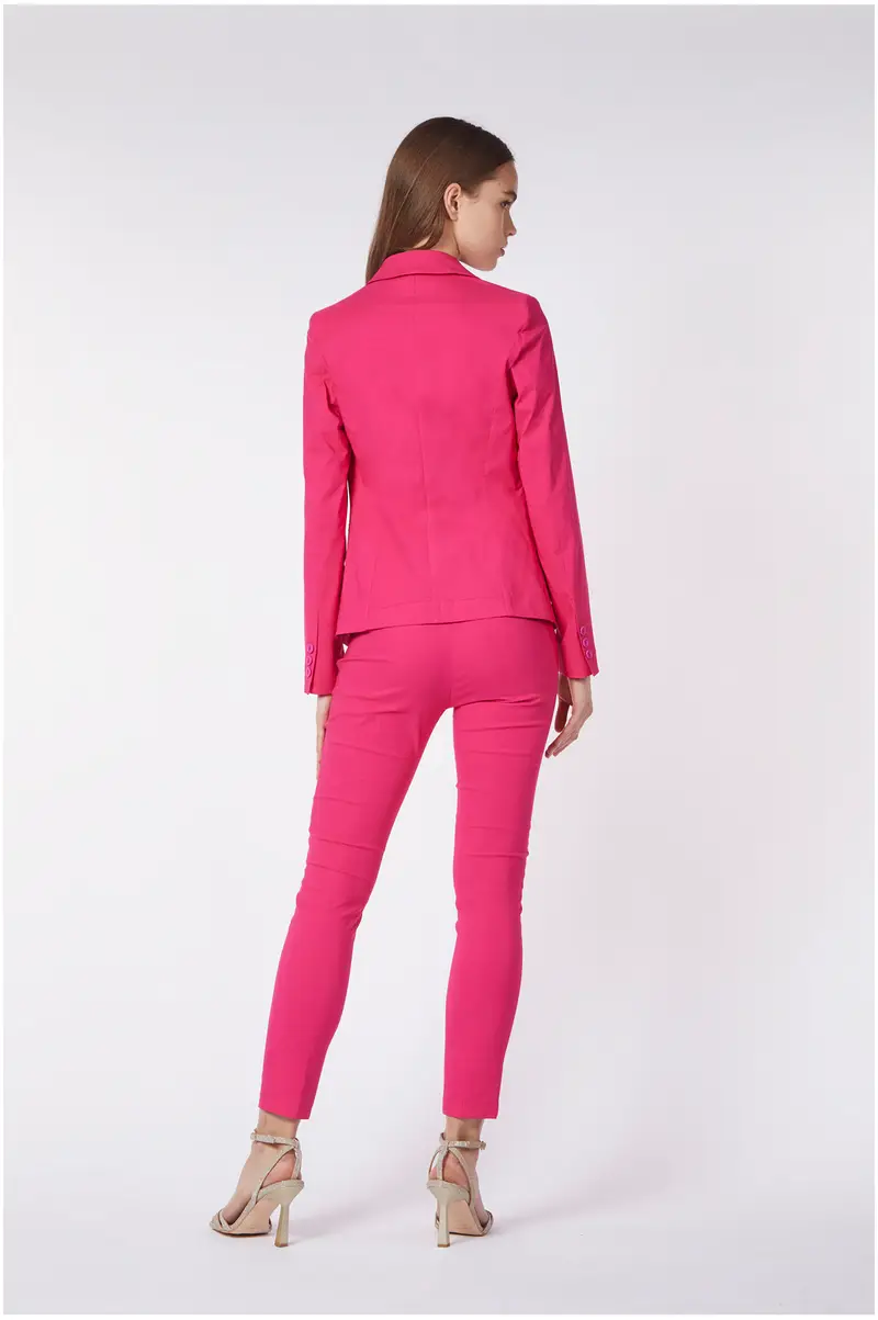 giacca monopetto in tessuto superstretch ciclamino miniatura 2