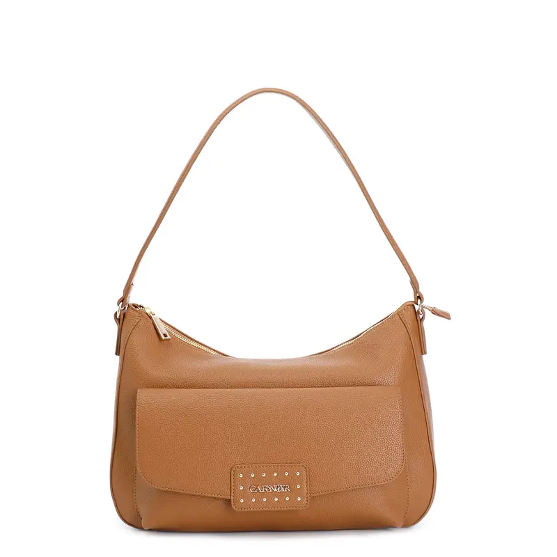 hobo in materiale granoso ed effetto suede sul quadrante davanti, dettaglio nodi cuoio