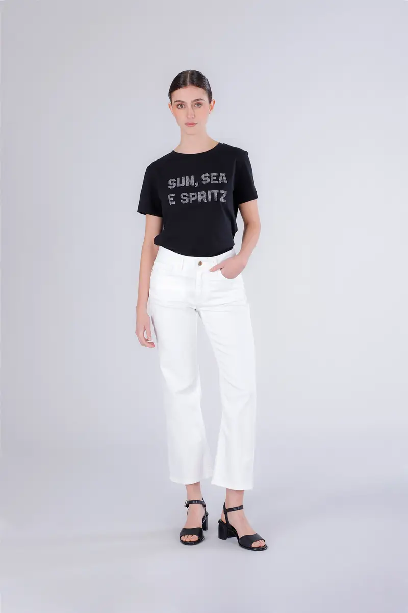 jeans bootcut in bull denim off white