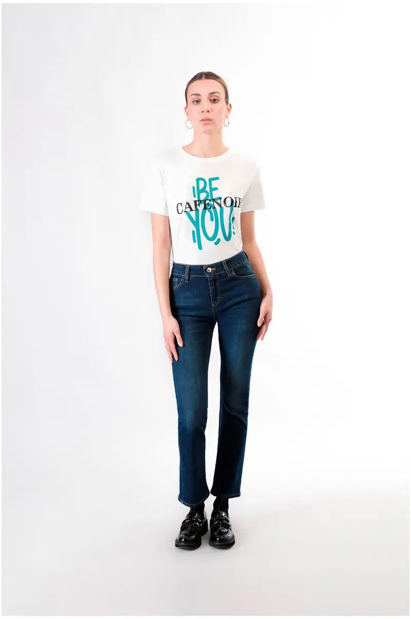 jeans denim slim blu medio scuro