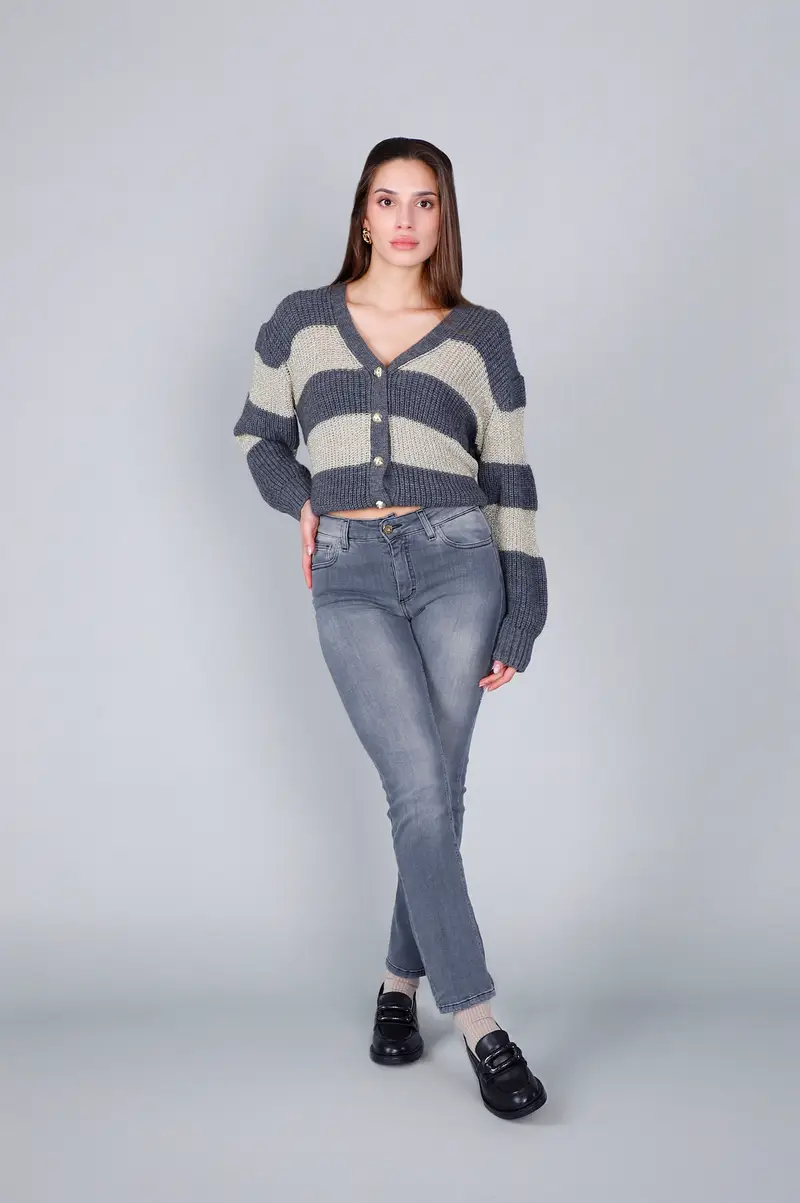 jeans denim slim grigio