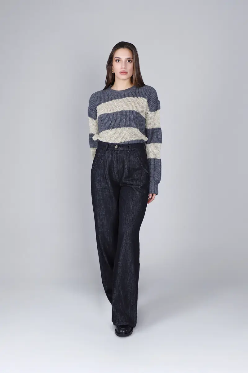 jeans denim super wide nero