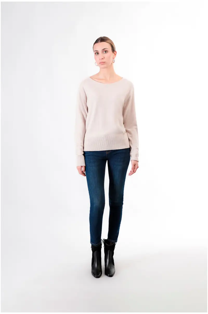 maglia basic scollo a barca avorio