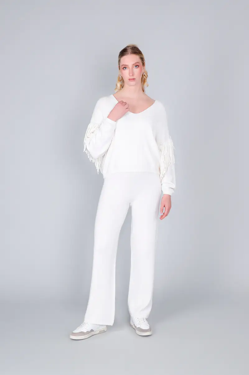 maglia con frange off white