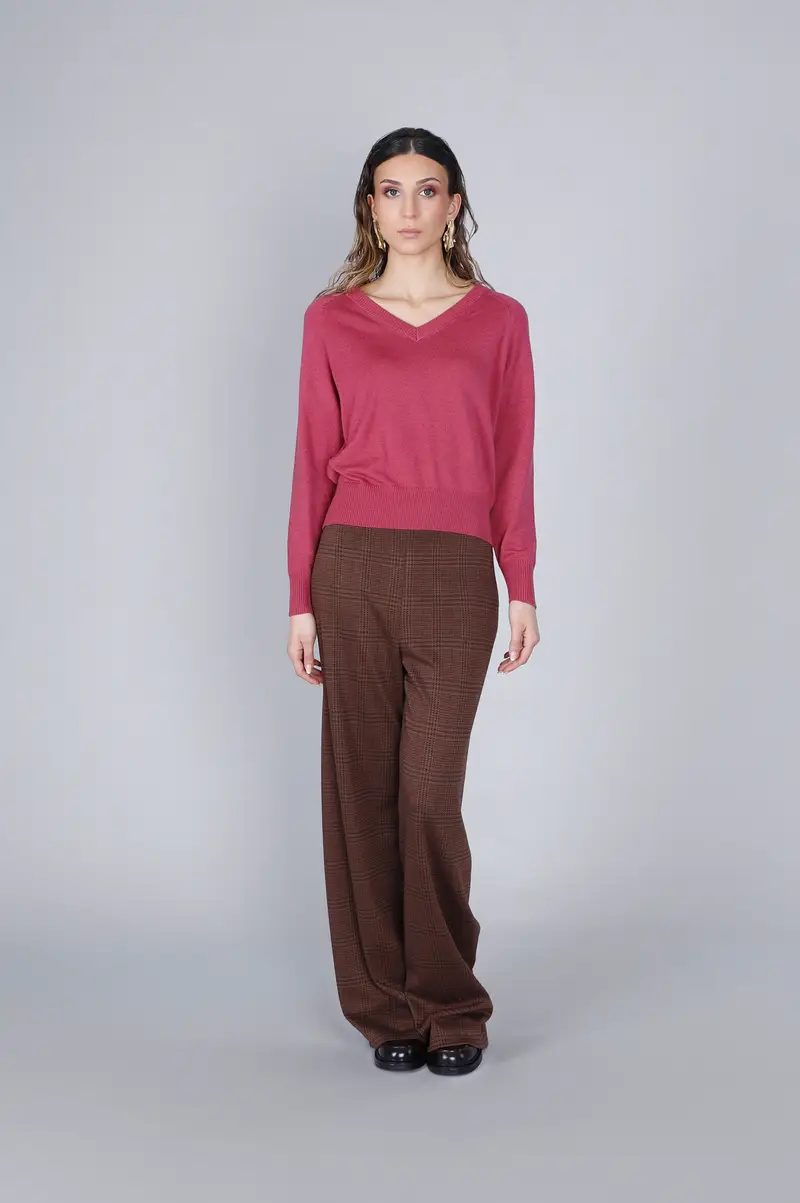 maglia con scollatura a "v" magnolia