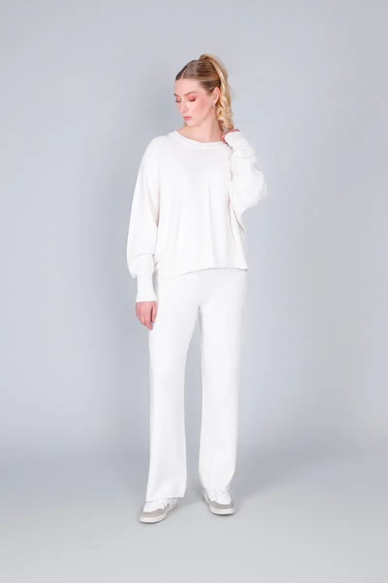 maglia over maniche pipistrello off white