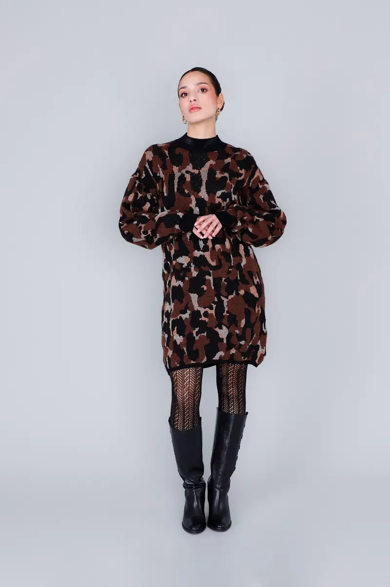 miniabito lavorazione jacquard animalier multi animalier