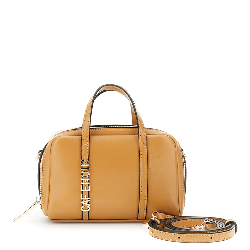 minibag con lettering in metallo cuoio