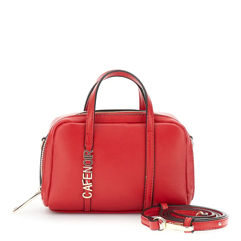 minibag con lettering in metallo rosso