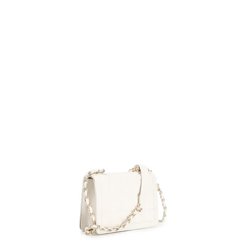 minibag con trapuntatura quadrata e borchie a piramide panna miniatura 2