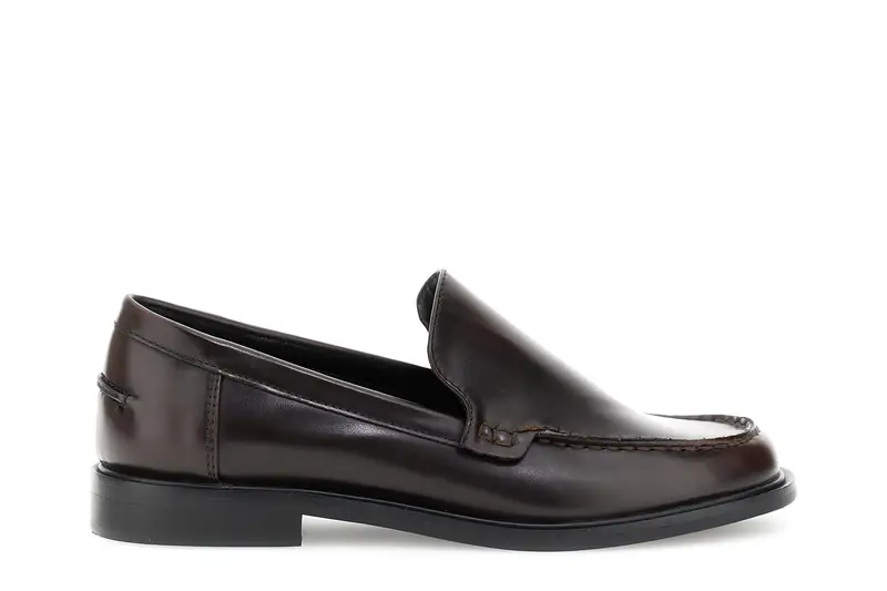 mocassini effetto pelle spazzolata bordeaux