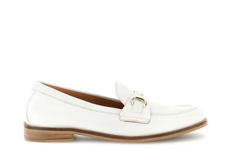 mocassini in pelle con morsetto bianco