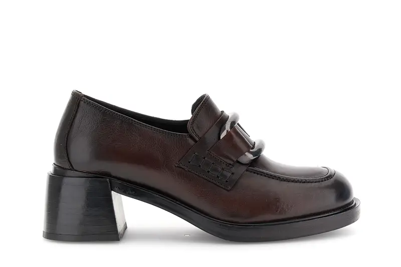 mocassini in pelle con morsetto t moro