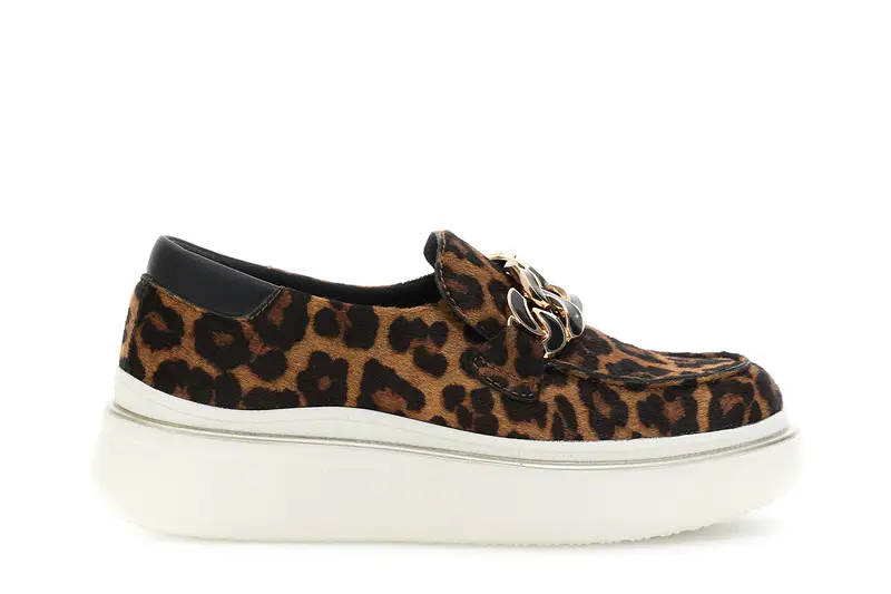 mocassini in pelle effetto cavallino maculato