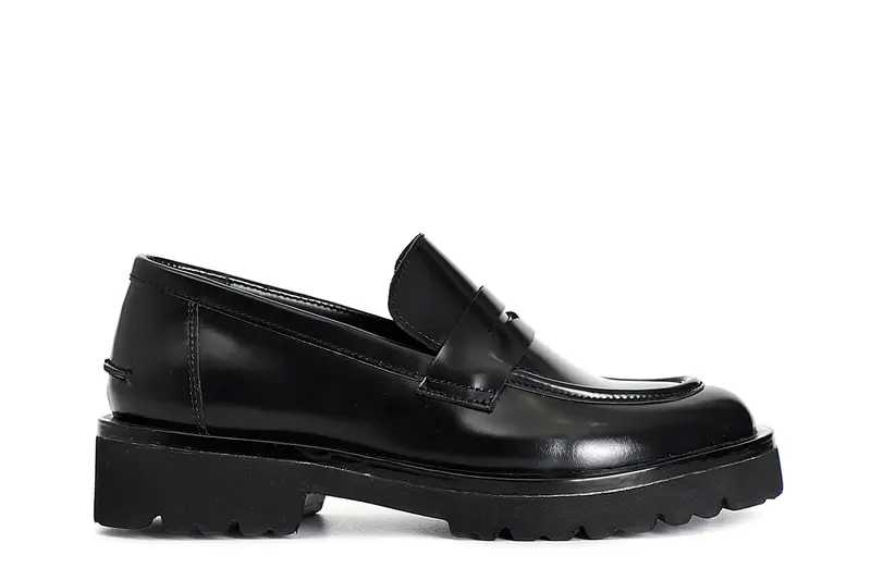 mocassino da donna in pelle nero