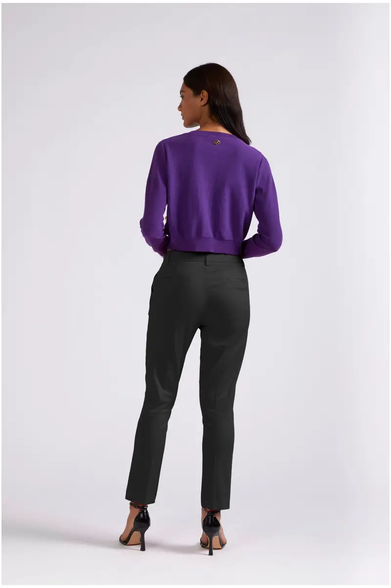 pantaloni chino in cotone nero miniatura 2