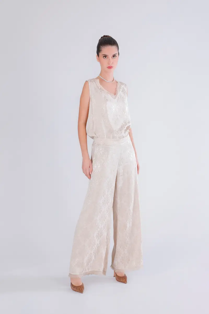 pantaloni damascati sabbia