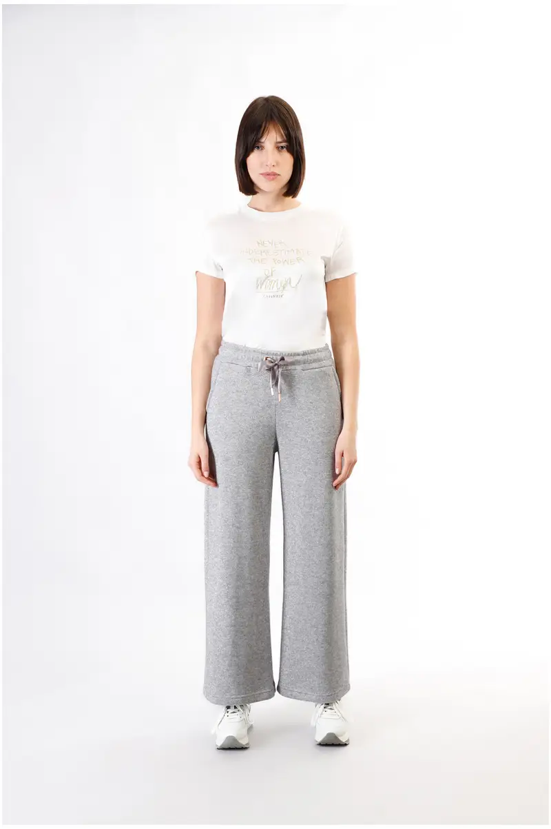 pantaloni modello palazzo mano calda silver