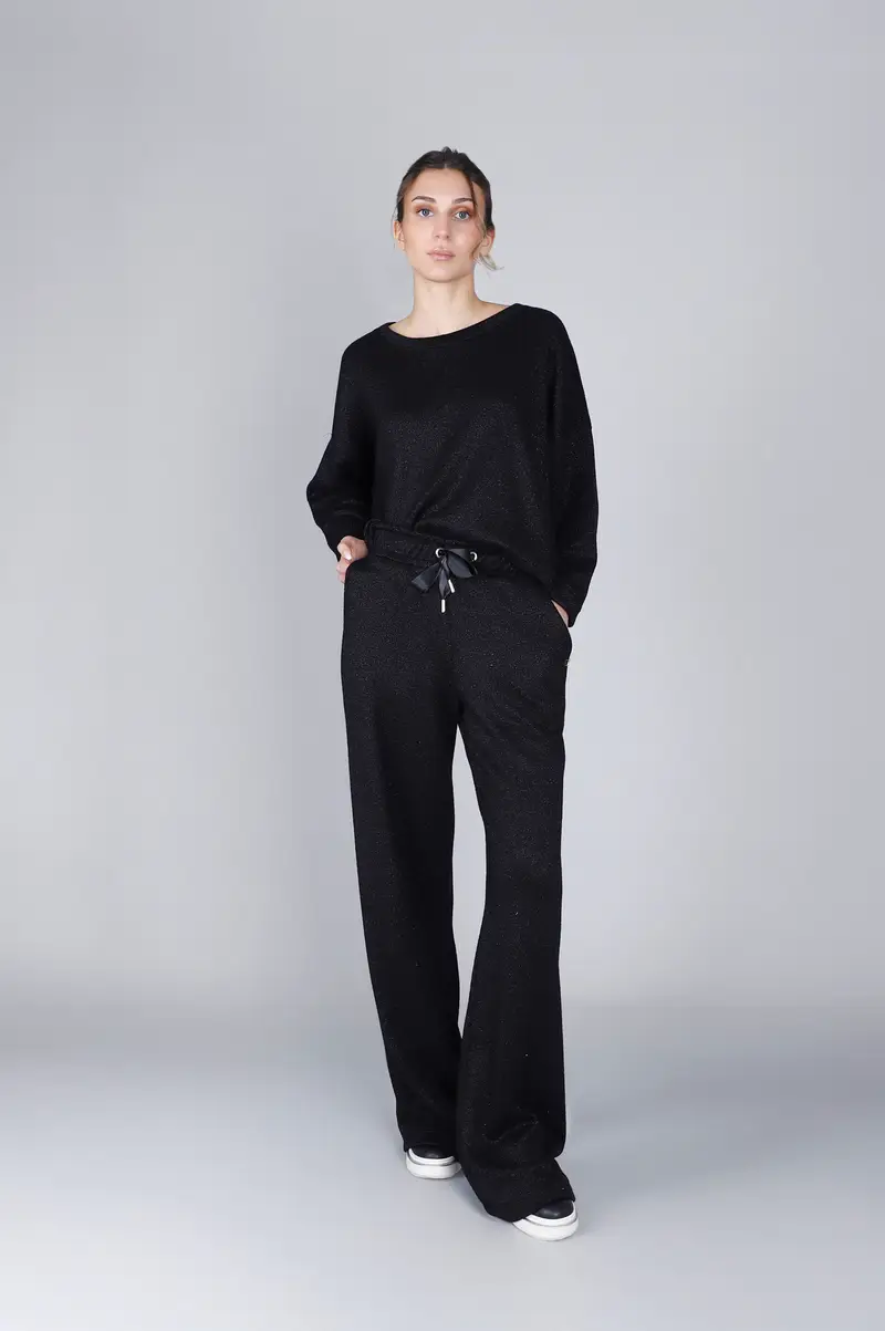 pantaloni palazzo mano calda nero