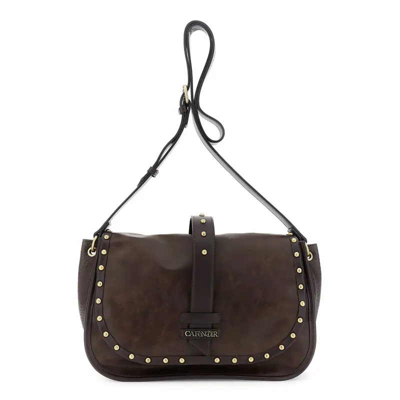 pattina effetto nuvolato con bordatura e rivetti t moro