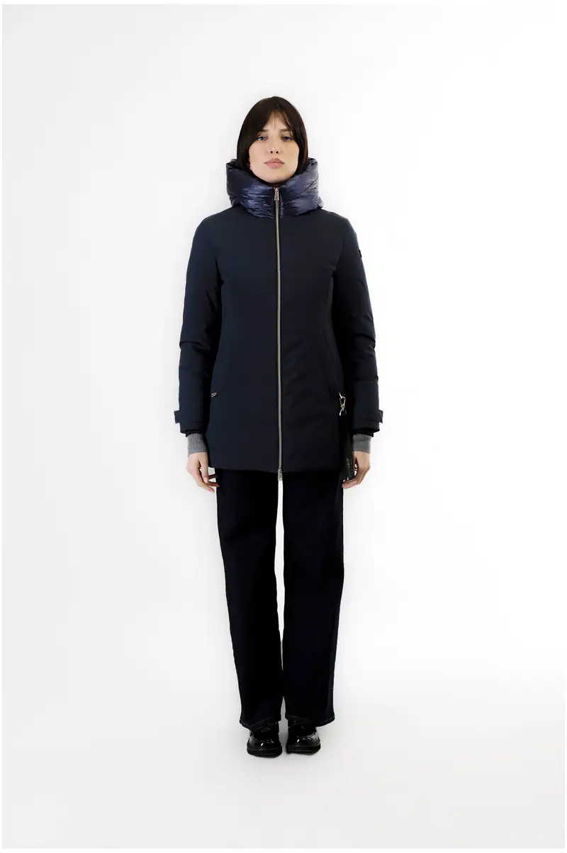 piumino bimateriale avvitato navy