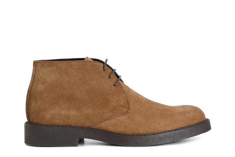 polacchina da uomo allacciata in camoscio camel