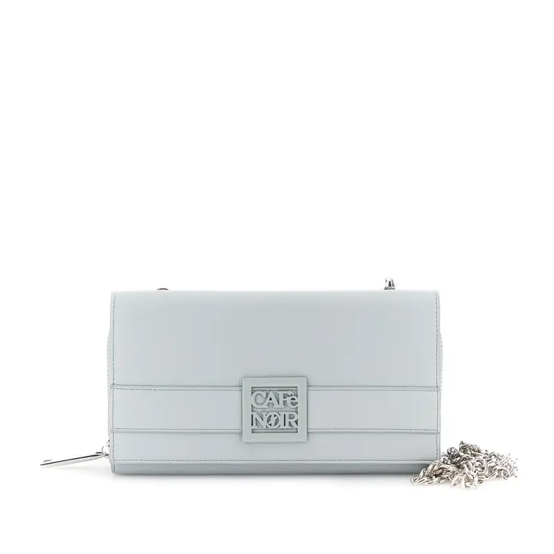 portafoglio grande con pattina effetto pelle con grana cielo