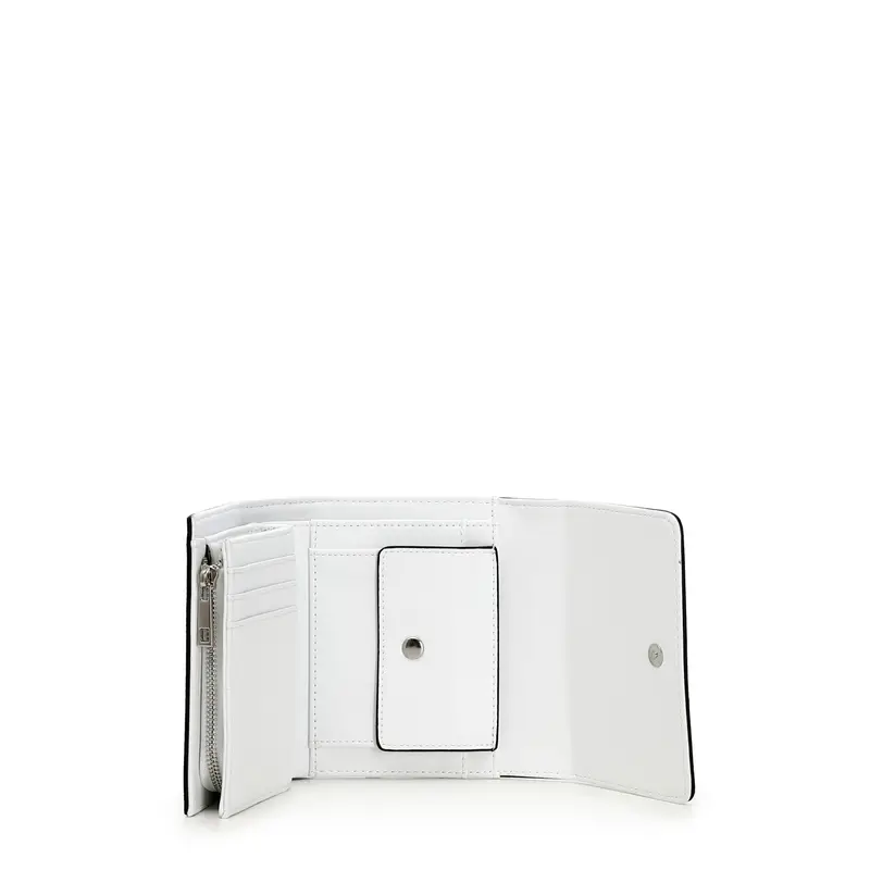 portafoglio piccolo logo microforato bianco miniatura 2
