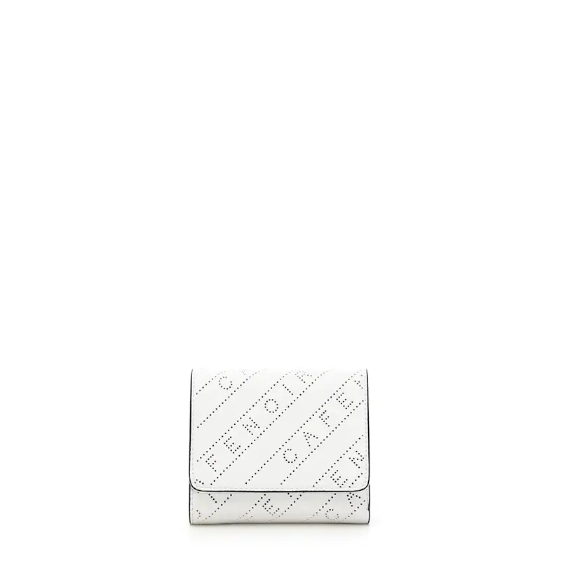 portafoglio piccolo logo microforato bianco
