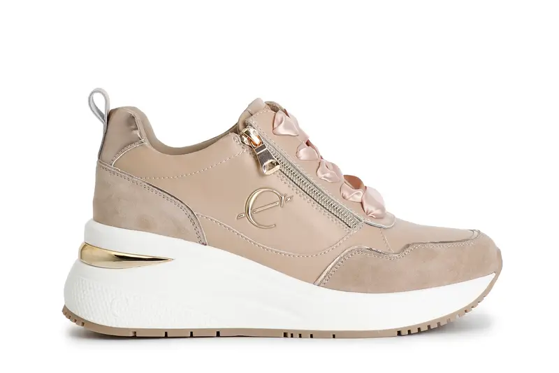 running allacciata con zip nocciola