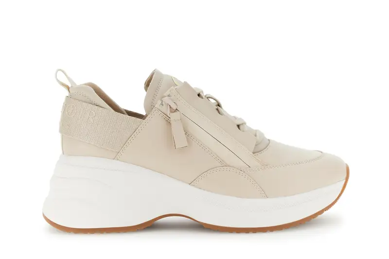 running allacciate con zip in pelle rivestita beige