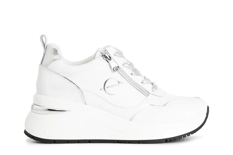 running da donna allacciata con zip bianco