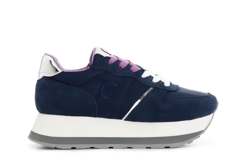 running da donna in pelle scamosciata blu