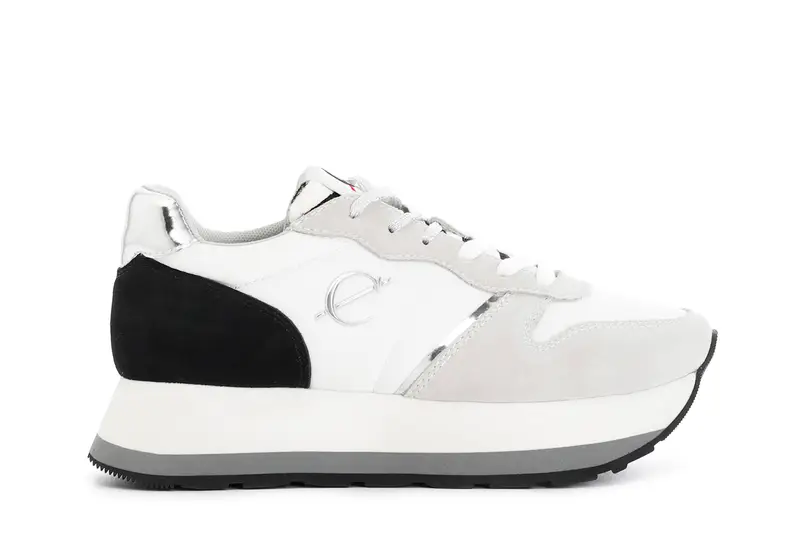 running da donna in pelle scamosciata e tessuto multi zebrato